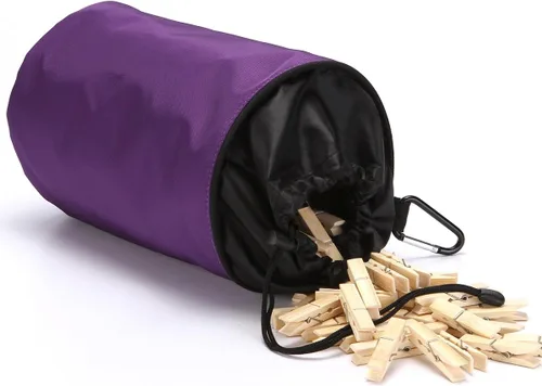 Miniatura 5 de Bolsa de Pinzas para Ropa Colgante Organizador de Clavijas de Tendedero Bolsas de Almacenamiento, A Prueba de Polvo (Puper Ultra Violeta)