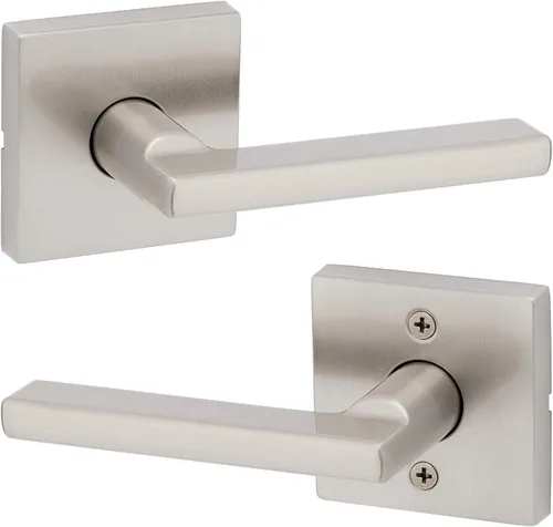 Miniatura 43 de Kwikset Halifax Manija interior de puerta de privacidad con cerradura, manija de puerta para baño y dormitorio, cerradura de botón de presión sin