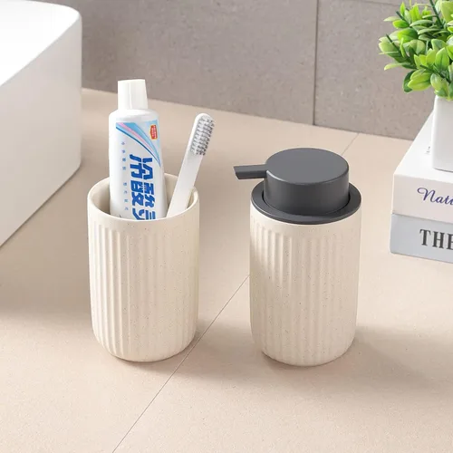 Miniatura 6 de Dispensador de jabón espumoso, dispensador de jabón líquido de espuma de cerámica para baño, dispensador de jabón de loción recargable de 12 onzas