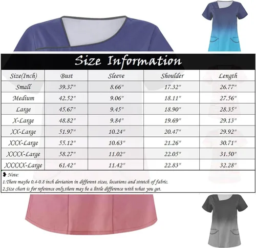 Miniatura 3 de Camisetas médicas de Halloween, talla grande, estampadas, manga corta, cuello irregular, uniforme de enfermería, divertida