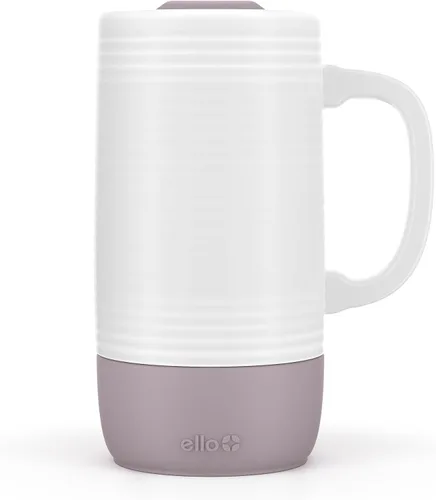 Miniatura 11 de Ello Jane Taza de viaje de cerámica con asa de 18 oz, tapa deslizante resistente a salpicaduras y portavasos incorporado, perfecta para café y té