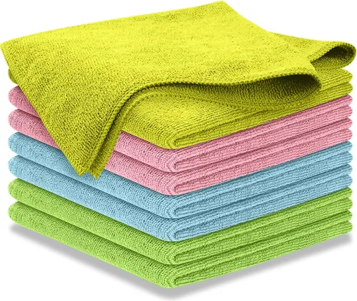 Miniatura 33 de USANOOKS Paño de limpieza de microfibra, 8 piezas de 12 x 11 pulgadas, alto rendimiento, 1200 lavados, toallas ultra absorbentes, tejido de suciedad