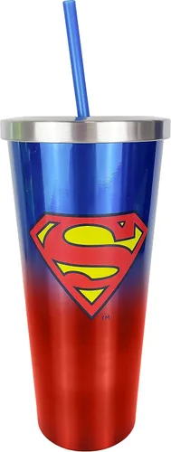 Miniatura 8 de Spoontiques DC Comics - Vaso de acero inoxidable, 24 onzas, taza de viaje aislada de doble pared con pajilla, Batman