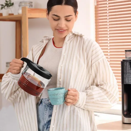 Miniatura 3 de 12 tazas de repuesto para cafetera de vidrio Keuri-g K-Du o (no modelo Essential), jarra de repuesto para cafetera de 12 tazas, cómodo mango