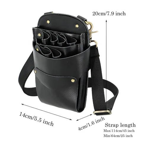 Miniatura 3 de Bolsa de tijeras de peluquería, cuero para peluquería de peluquería tijeras de tijera, funda para estilista de peluquería, bolsa de herramientas