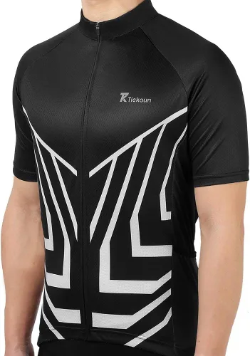 Miniatura 2 de Camisetas de ciclismo para hombre, camisetas de ciclismo de manga corta, chaqueta de bicicleta con cremallera completa