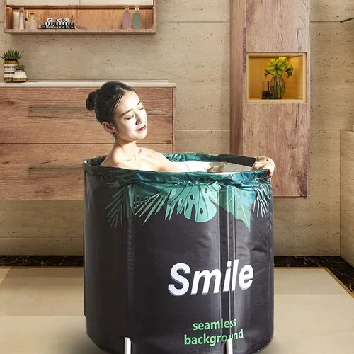 Miniatura 10 de BESTHLS Bañera Plegable Portátil para Remojo, Tina de Baño Ecológica para Cabina de Ducha (Cielo Azul -1)
