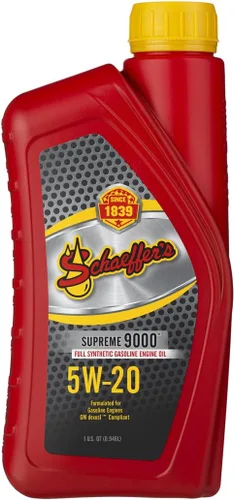 Miniatura 6 de Schaeffer Manufacturing Co. 9004-012 Supreme 9000 Aceite de motor de gasolina completamente sintético 5W-20, botella de 1 cuarto de galón
