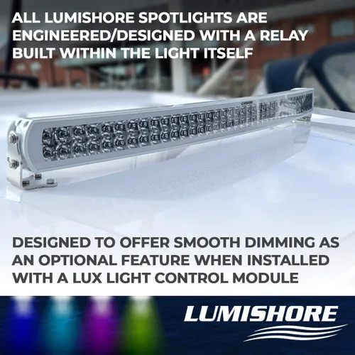 Miniatura 5 de Lumishore Proyector LED de 20 pulgadas, barra de luz blanca impermeable, 33,750 lúmenes/15,000 lúmenes de montaje (60-0471)