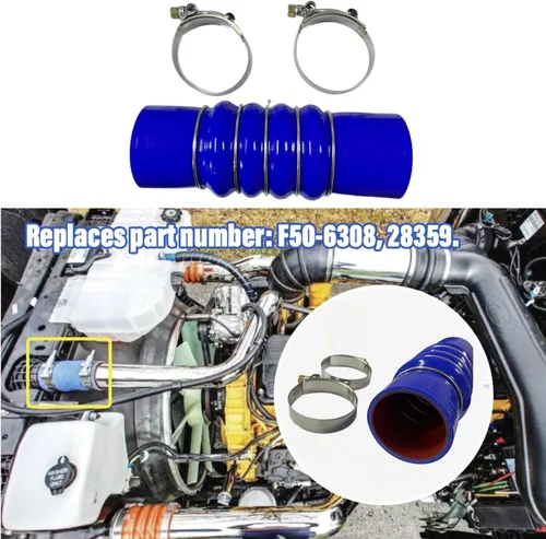 Miniatura 2 de F50-6308 28359 - Manguera superior de silicona para radiador con abrazaderas, sustituye a Paccar Kenworth Peterbilt F50-6308 28359