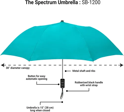 Miniatura 71 de STROMBERGBRAND UMBRELLAS The Spectrum Popular Style - Paraguas de viaje compacto de 42 pulgadas para lluvia, viento y sol, resistente y ligero