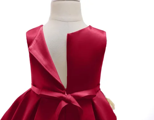 Miniatura 4 de AIMJCHLD Vestido de niña de flores de 2 a 9 años, vestidos midi formales de dama de honor
