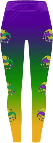 Miniatura 3 de Leggings de Mardi Gras para mujer, elásticos, con estampado gráfico, máscara de fantasía, para deportes, fitness, entrenamiento, yoga, pantalones