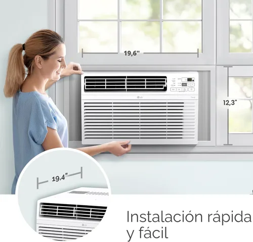 Miniatura 5 de LG 8,000 Aire acondicionado de ventana, 115 V, 350 pies cuadrados. (14' x 25' Tamaño de habitación), Funcionamiento silencioso, Control electrónico