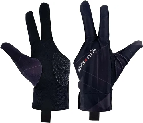 Miniatura 6 de Guante de piscina para mano izquierda, guantes de billar para mano izquierda 3 dedos Red