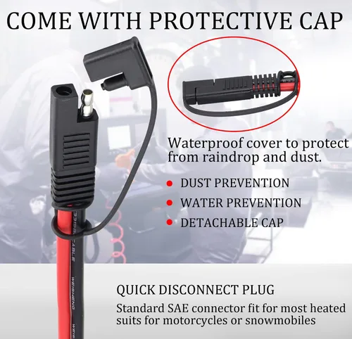 Miniatura 6 de Cable SAE a XT60 de 12 AWG XT60 hembra a conector SAE con adaptador de polaridad inversa S-A-E compatible con panel solar, generador solar portátil