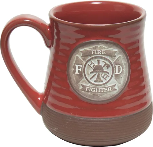 Miniatura 7 de Abbey Gift - Taza de cerámica para bomberos, color rojo y marrón, 4.8 pulgadas