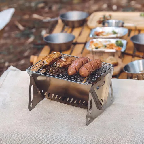 Miniatura 6 de Wood Burning Folding with Stand Portable Stainless Steel Backpacking Stove for Hiking