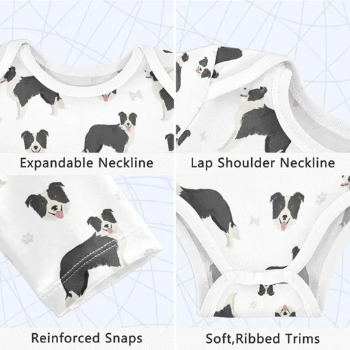 Miniatura 3 de vvfelixl Body de bebé negro Pug blanco manga larga algodón ropa de bebé para niños niñas 0-24 meses