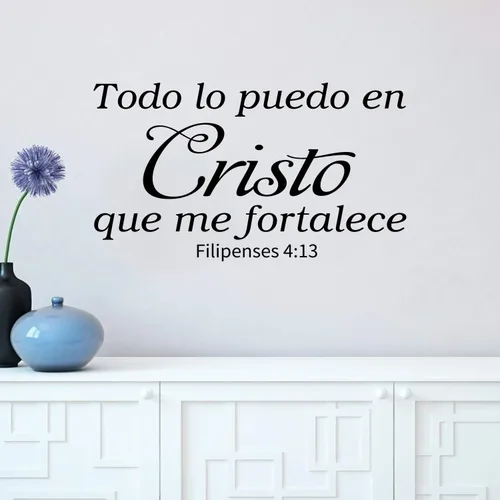 Miniatura 9 de Calcomanías de pared con versículos bíblicos para dormitorio: Citas cristianas inspiradoras para sala de estar, calcomanías de arte de vinilo