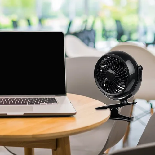 Miniatura 5 de Gazeled Ventilador de clip a batería, rotación de 360°, con 8 pilas AA gratis, ventilador silencioso USB o a batería, ventilador de clip portátil