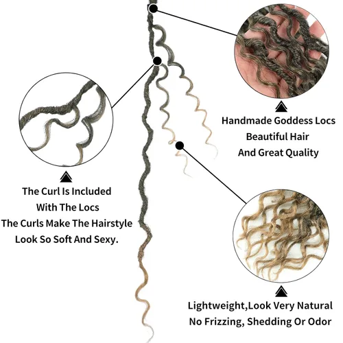 Miniatura 4 de Goddess Locs - Cabello de ganchillo de 12 pulgadas, 7 paquetes de rastas cortas de pelo sintético de ganchillo suave, trenzas de ganchillo