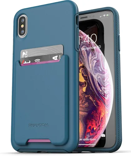 Miniatura 7 de ENCASED Funda tipo cartera para iPhone Xs Max (2018) con tarjetero (capacidad para 3 tarjetas de crédito) (negro)