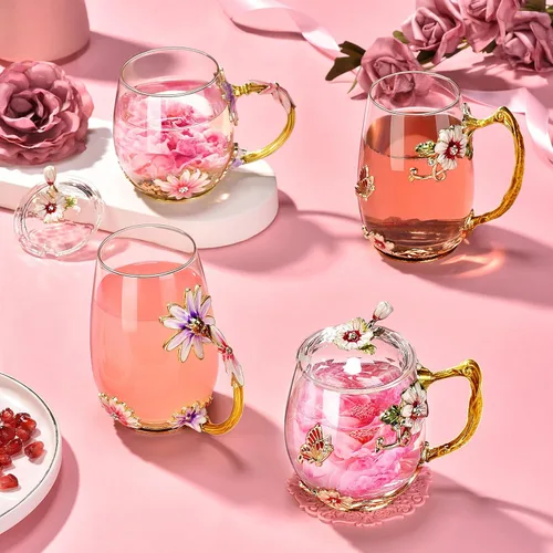 Miniatura 3 de Wisolt Regalos de Cumpleaños para Mujeres, Regalos del Día de la Madre para Mamá, Taza de Té de Vidrio Esmaltado, Regalos para Mamá, Abuela, AS