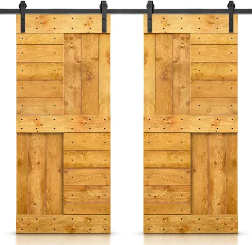 Miniatura 29 de TMS Serie N - Puerta corrediza interior de madera de pino anudada con kit de herrajes deslizantes (32 x 84 pulgadas, blanco)