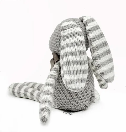 Miniatura 3 de FLUFFYFUN Juguetes orgánicos para bebés, conejito gris, conejo de peluche, 7.1 pulgadas