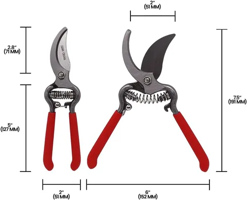 Miniatura 7 de Zenport Pruner Z290 Classic Forged Steel - Agarre de cojín rojo, corte de 1 pulgada, 8 pulgadas de largo