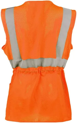 Miniatura 2 de J. J. Keller & Associates, Inc. Chaleco de seguridad de alta visibilidad para mujer con tiras reflectantes, tipo R Clase 2, SAFEGEAR Naranja
