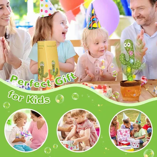 Miniatura 6 de Emoin - Juguete de cactus bailarín y parlante, juguete de cactus para bebé que canta canciones infantiles, juguete educativo interactivo que imita