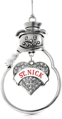 Miniatura 164 de Inspired Silver - Big Sis - Adorno de Navidad plateado - Adorno de árbol de Navidad con dije de corazón con circonita cúbica - Decoración colgante