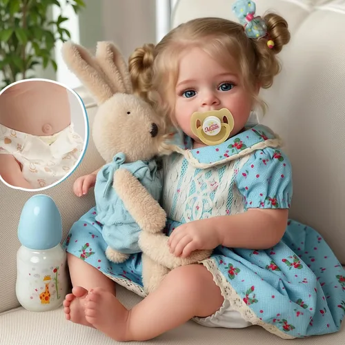 Miniatura 12 de JIZHI Muñecas de Bebé Reborn Realistas - Muñecas de Bebé Recién Nacido Realistas de 18 Pulgadas Niña Rubia Hechas a Mano Muñecas de Niños Pequeños