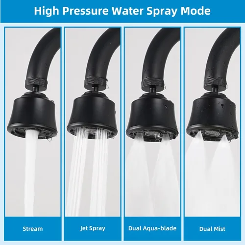 Miniatura 6 de Hygie Rinse Reemplazo de la cabeza del grifo del fregadero de cocina, accesorio rociador de 4 grifos rociadores con giro de ángulo grande, rosca