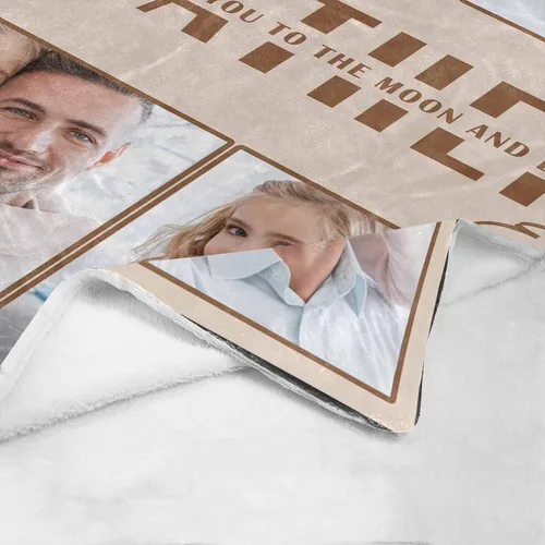 Miniatura 5 de D-Story Mantas para papá, manta de regalo personalizada de hija, manta para el Día del Padre, regalos para papá de parte de la hija, manta con fotos