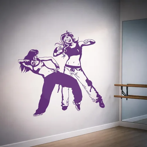 Miniatura 6 de Calcomanía de vinilo para pared sexy pareja bailarines bailarines Hip Hop adolescente decoración grande (ig5057)