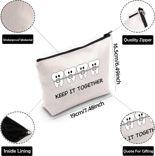 Miniatura 3 de ZJXHPO Kit de supervivencia de ortodoncista, regalo de apreciación de ortodoncista, bolsa de maquillaje con cremallera, regalo de ortodoncista