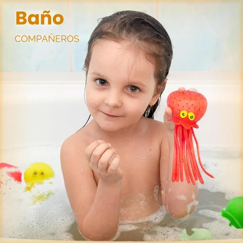 Miniatura 7 de Bolas de agua de pulpo, paquete de 6 juguetes de piscina para niños, sensoriales, absorbentes, bolas de agua, bomba, juguete de baño para niños