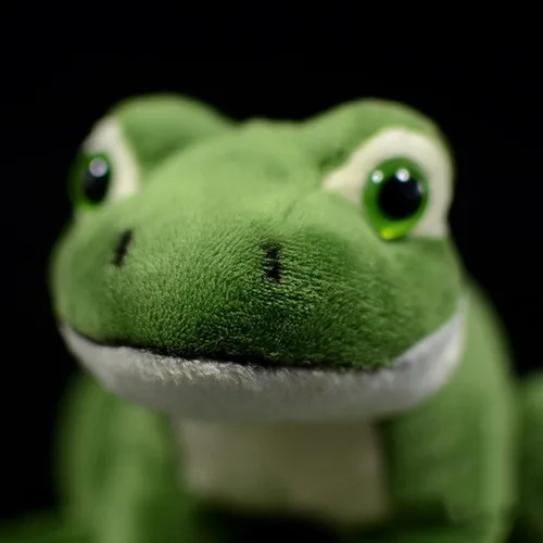 Miniatura 6 de Juguete de peluche de rana de simulación – 6.3 pulgadas de rana verde realista, juguetes de peluche reptiles, muñecas de felpa súper suaves