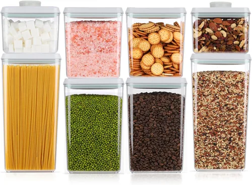 Miniatura 13 de Melovom Juego de Contenedores de Almacenamiento de Alimentos Pop Contenedores de Almacenamiento de Alimentos Herméticos con Tapas Pop, Organización