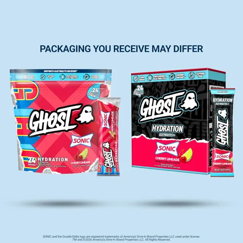 Miniatura 2 de GHOST Paquetes de Hidratación, Sonic Cherry Limeade, 24 Palitos, Polvo de Electrolitos - Suplemento de Mezcla para Bebida con Magnesio, Potasio
