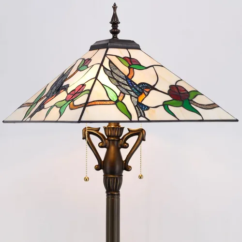 Miniatura 10 de Tiffany Lámpara de pie Tulipán Flor Misión Estilo Vidrieras Luz de lectura de pie 16X16X64 Pulgadas flor ((Tulip Flower)