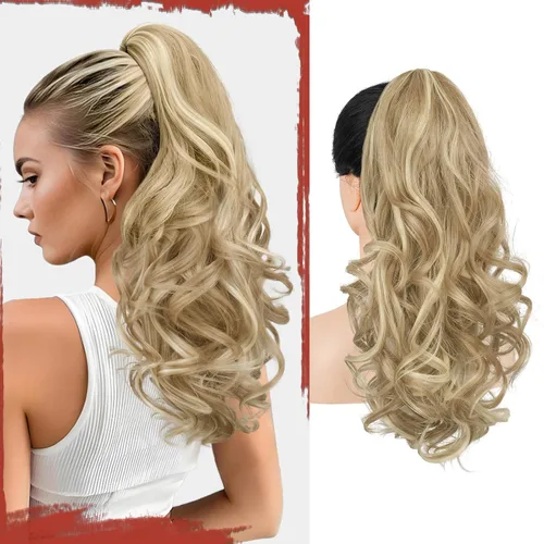 Miniatura 23 de Sofeiyan Extensión de cola de caballo de 11 pulgadas con clip de garra, extensiones de cabello con cola de caballo, cola de caballo larga y rizada