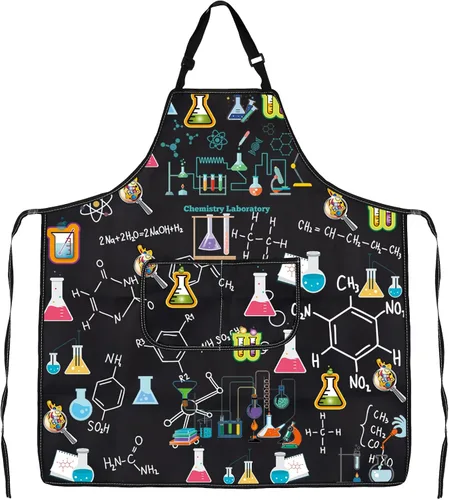 Miniatura 7 de CMNIM Delantal de laboratorio de química, regalos de química para profesores, estudiantes, delantal de laboratorio de química con bolsillos, regalos