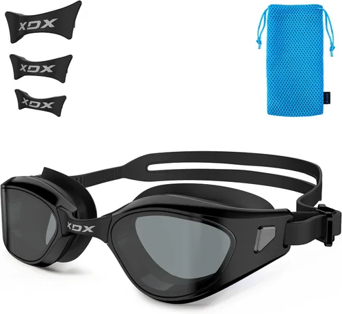 Miniatura 11 de XDX Gafas de natación con gorro de natación, gafas de piscina antivaho con lentes desmontables, juego de gorras de natación para jóvenes, hombres