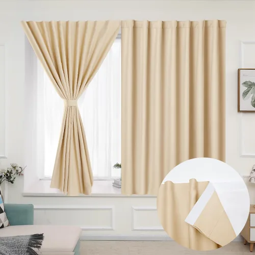 Miniatura 28 de Muamar Cortinas opacas sin taladro, paneles de cortina para ventana fáciles de instalar, juego de 2 paneles de cortinas portátiles para dormitorio