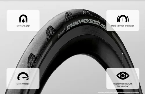 Miniatura 2 de Continental Grand Prix 5000 All Season TR - Tubeless Road Bike Tire Conquer Every Season - BlackChili, Vectran Breaker, LazerGrip, Active Comfort