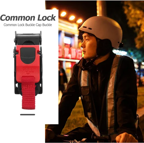 Miniatura 7 de Hebilla de casco de liberación para cascos de motocicleta, construcción de hierro ABS de nailon, cierre de presión fácil y ajuste accesorio